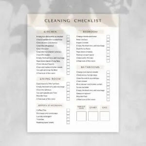 Airbnb Cleaning Checklist